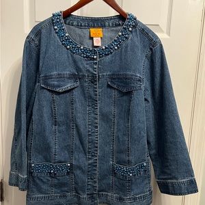 Ruby Road embellished denim jacket.